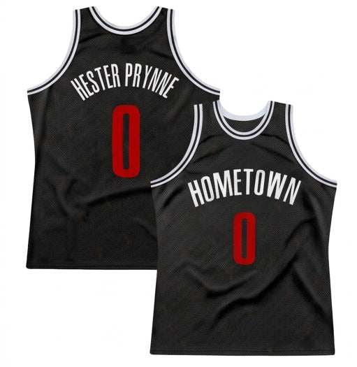HESTER PRYNNE HOMETOWNZERO BASKETBALL JERSEY BLACK
